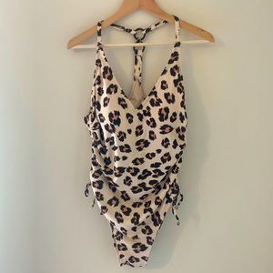 Kona Sol Swim Ruched Side One Piece L